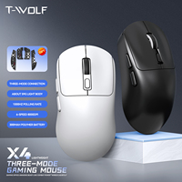 Nouvelle souris de jeu sans fil Bluetooth T-WOLF X4 à trois modes, légère, pour e-sport, rechargeable, avec autocollant antidérapant