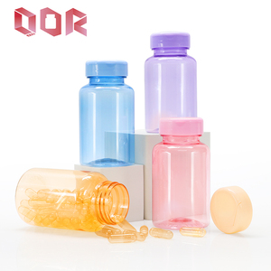 150cc multiple colored Plastic PET Bottles 5 OZ plastic Packaging jar with Flip Cap for Tablets, and Health <b>Supplements</b> - Product Image 5