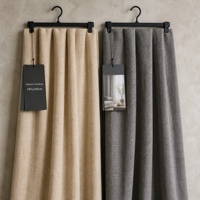 Cortinas Opacas al por Mayor, Hechas a Medida, Textura de Lino Grueso, Colores Mezclados, Empaque Personalizado, Acabado para Hotel