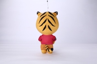 Porte-clés en peluche douce personnalisé avec motif tigre, fabriqué en Chine, mini porte-clés écologique