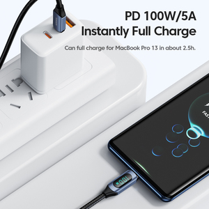 Toocki Liquid Silicone Data <strong>Cable</strong> <strong>USB</strong> <strong>C</strong> to L Fast Charging <strong>Cable</strong> Type <strong>C</strong> to L I Phone <strong>Cable</strong> with Digital Display - Product Image 4