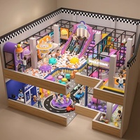 Equipo de juegos interior personalizado PAGODA, con temática de juego de roles, toboganes de neón, piscina de bolas, casa de juegos de policía, torre de juegos y carrusel |   OEM y ODM FEC