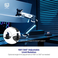Soporte de Monitor Articulado con Resorte de Gas Personalizado de 13-32 Pulgadas para Escritorio, Soporte de Montaje para Pantalla de PC, Soporte para Monitor de Computadora, Brazos para Monitor