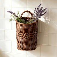 Panier suspendu et panier de rangement en osier tressé à la main - Décoration écologique et durable pour la maison et le jardin de style ferme
