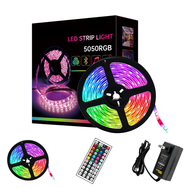 12V 24V Smart LED Strip Light IP20 IP65 Waterproof 5M 10M 44 Keys IR Remote Control Flexible Tape RGB Home White Smd LED Stripe
