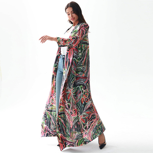 2024 New Design Factory Custom Free Size Muslim Floral <strong>Printed</strong> Miyake Pleated <strong>Abaya</strong> Women Modest Fashion Wear - Product Image 3