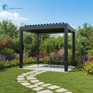Pergola Intégrée en Aluminium Sweet Home, Construction Robuste Résistante au Vent, <span class=keywords><strong>Abri</strong></span> Extérieur <span class=keywords><strong>pour</strong></span> Cour et Espace <span class=keywords><strong>de</strong></span> Vie en Plein Air - Product Image 3