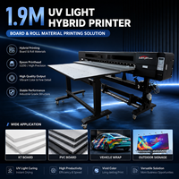 Nouvelle imprimante jet d'encre grand format 1,9 m pour publicité, imprimante hybride UV à rouleaux et à plat pour KTB, PVC, vinyle, bannières, etc.