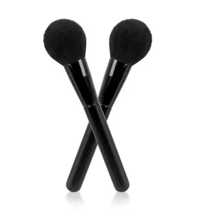 Single Black Wool Natural Hair Custom Logo Premium Brush Makeup Large Powder Brush