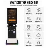Kiosque d'enregistrement en libre-service pour hôtel avec intégration PMS, scanner de passeport, distributeur de cartes RFID, imprimante de reçus, OEM ODM