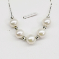 Collier minimaliste en argent sterling 925 pur avec pendentif perle délicat pour filles