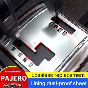 Pour Mitsubishi Pajero, revêtement de boîte de vitesses, feuille anti-poussière, V97 V93 V87, poignées de <span class=keywords><strong>frein</strong></span> à <span class=keywords><strong>main</strong></span> Pajero, colliers de levier de vitesses, couvre-intérieur - Product Image 3