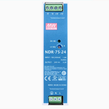 MEAN WELL Din Rail Switching Power Supply 24V LED Output 3.2A 70W Frequency for LED Application NDR-75-24