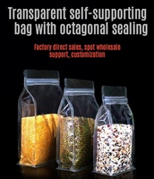 Sacs en plastique pour riz avec poignée, en PE de qualité alimentaire, antistatiques, givrés, à fond carré, avec fermeture éclair, structure PET+AL+PE, pour noix