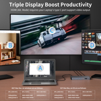 Station d'accueil Thunderbolt 4 15 en 1 avec double HDTV 4K, DP 1.4, 100W PD, M.2 NVMe et SSD SATA, SD/TF, Gigabit LAN pour ordinateur portable