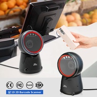 Escáner POS de Escritorio de Grado Profesional JR T55, Lector de Códigos QR USB Omnidireccional Fijo de 2D para Supermercados