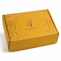 Caja de Regalo de Lujo en Color Crema Dorado con Puntos, Laminación Mate, Materiales Reciclados, Corrugada, para Envío de Joyería, Cosméticos, Pequeños Artículos
