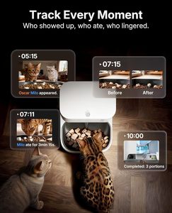 Comedero Automático para Gatos y Perros con Cámara, Reconocimiento Multi-Gato, Visión Nocturna, WiFi 2.4G y 5G, Bloqueo de Frescura, Doble Tolva de 5L con Temporizador - Product Image 3