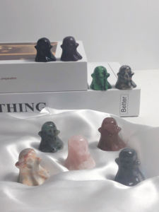 Minifantasma de cristal personalizado, regalo especial de Halloween, decoración de Halloween, piedra Natural, Cuarzo Rosa, 30mm - Product Image 5