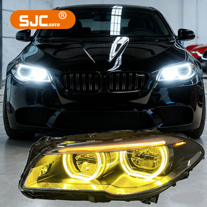 Faro LED Modificato SJC per BMW Serie 5 F10 con <span class=keywords><strong>Angel</strong></span> Eye Bicolore (6 Gialli 5 Bianchi, con Autodiagnosi) 2011-2017 - Product Image 1