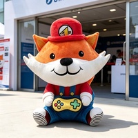 Mascotte personnalisée en peluche renard, personnage de marque doux, peluche brodée sur mesure, vente en gros, logo personnalisé OEM ODM, cadeau promotionnel d'entreprise