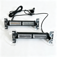 Barre lumineuse d'avertissement LED 2-en-1 40W avec ventouse pour pare-brise avant et arrière, boîtier en aluminium, clignotant multicolore pour camion
