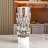 Wohndekor Kristall-Blumenvase K9 Quadratisch Facettiert Handgefertigt Moderne Hochzeits-Tischvase für Bankett Restaurant Wohnzimmer Esszimmer