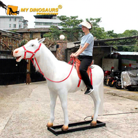 Manège extérieur réaliste pour enfants My Dino : Cheval blanc animatronique