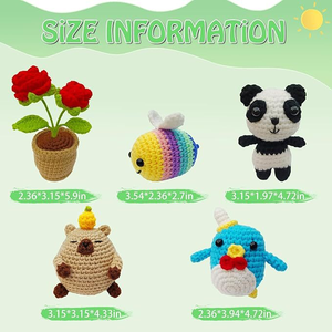 Kit de Materiales para Tejer <span class=keywords><strong>Amigurumi</strong></span>, Set de Iniciación para Tejer con Hilo y Herramientas, Lindos Animales de Peluche para <span class=keywords><strong>Principiantes</strong></span> - Product Image 6