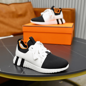 Men's Pure Tone Stylish <b>Sneakers</b> Solid <b>Leather</b> Framework Perspiration Resistant Lining Soft Sole Resilience Solid Structural - Product Image 1