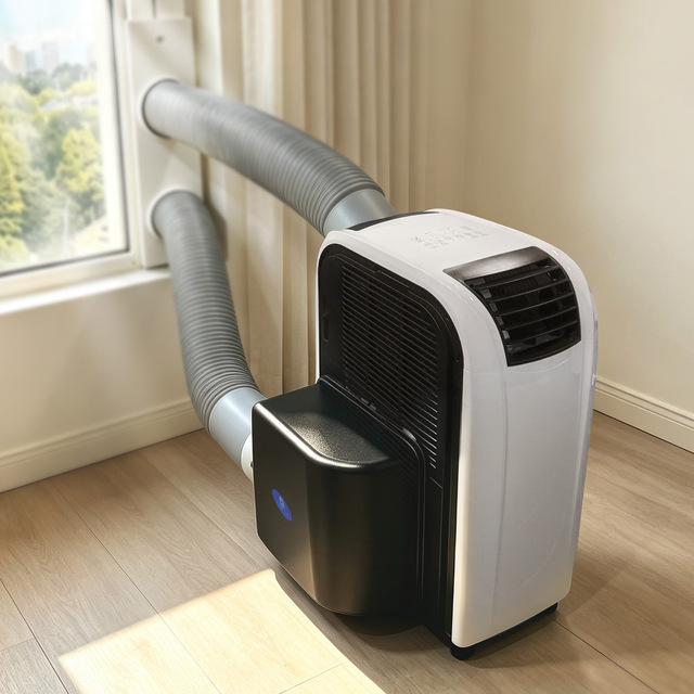 14 000 BTU Dual-pipe Portable air Conditioner Outdoor-unit-free Cooling Heating Dehumidifying Combo All-in-one Unit