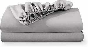 綿100% 通気性抜群 キング・クイーン・ツインサイズ ポリコットン フルサイズ フィットシーツ ホテル・病院用 - Product Image 6