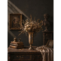 Vase Urne Classique en Métal avec Poignée, Objets Décoratifs Vintage Européens, Décorations Florales