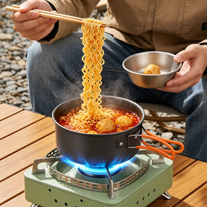 Multi Functional Camping Cookware Set 4 5L Nonstick Portable Outdoor Frying Pan <b>Kettle</b> Set For Camping Picnics Travel - Product Image 2