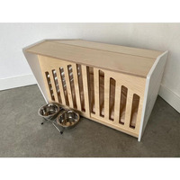 Maison pour animaux de compagnie de luxe en bois écologique multifonctionnelle, style cabane en bois, niche intérieure pour chiens, motif floral, fermeture à boutons pression, personnalisable