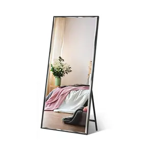 Americano simples preto estreito quadro sala de estar de corpo inteiro de corpo inteiro espelho de vestir