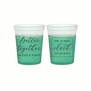 Gobelets de Stade Personnalisés à Changement de Couleur pour Mariage, 16oz, en Plastique Réutilisable, avec Logo - Product Image 1