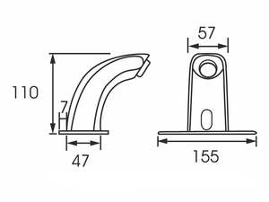 อ่างล้างหน้าแบบเซ็นเซอร์อัตโนมัติอัจฉริยะแบบไม่ต้องสัมผัสก๊อกน้ำอ่างล้างหน้าก๊อกน้ำทองเหลืองตัวหลักโครเมียม - Product Image 5