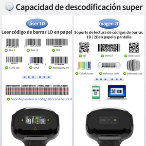 <span class=keywords><strong>Lector</strong></span> de Código de Barras Xincode 1D 2D, <span class=keywords><strong>Lector</strong></span> de Código de Barras Inalámbrico USB, Escáner de Código de Barras - Product Image 3