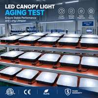 Plafonnier LED étanche IP65 50W-120W 130lm/W 100-277V avec boîtier en aluminium moulé sous pression pour station-service et parking