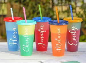 Vaso Frío de PP de 16oz (480ml) Mini con Tapa y Pajita, con Función de Cambio de Color para Agua Hirviendo - Product Image 3