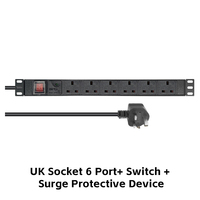PDU Estándar Británico (UK) de 8 Salidas 13A 15A con Protección Contra Sobrecarga, Montaje en Rack 1U de 19 Pulgadas, Gabinete de Distribución de Energía de Aluminio para Servidor