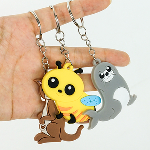 High Quality Cute Mini Key Ring Holder Soft Cartoon 2D Key Ring With Personalized Logo - Product Image 4
