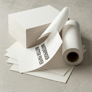 Papier sulfurisé alimentaire imperméable, enduit d'un côté, résistant à la graisse et à l'huile, en rouleau pour emballage et cuisson - Product Image 4