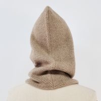 Cagoule tricotée en cachemire pour femme, chaude et ample, avec écharpe intégrée, pour l'hiver