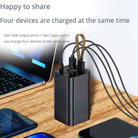 Batterie Li-polymère 65W 30000mAh Chargeur portable Charge rapide USB-C 4 ports PD3.0 Power Bank pour téléphone
