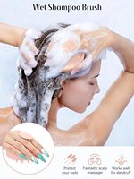 Cepillo Masajeador de Silicona para Cuero Cabelludo, Cepillo para Champú, Venta al por Mayor, Logotipo Personalizado, Impermeable, para Uso en Seco y Húmedo, Eliminación de Caspa, Crecimiento del Cabello, 10 Colores