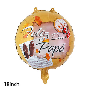 Venta al por mayor Feliz Día del Padre Globos de Aluminio Español Inglés Forma de Estrella Redonda Día del Padre Globo - Product Image 3