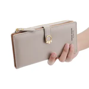 Женский кошелек 2024, новый длинный кошелек для девочек, большой вместимости, с пряжкой для карт, ручная сумка