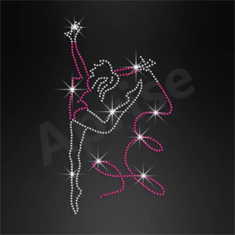 Aprise - Dancing Gym Dancer Eisen auf Strass Wärme übertragung Design für T-Shirts